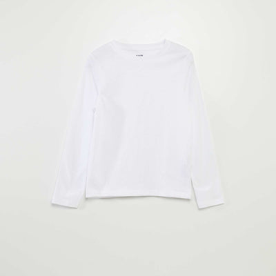 Basic long-sleeved T-shirt WHITE