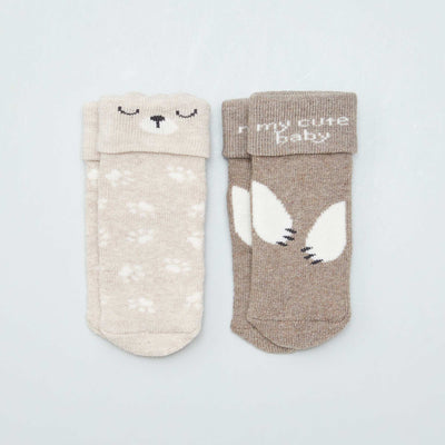 2-Pack Newborn Socks GREY