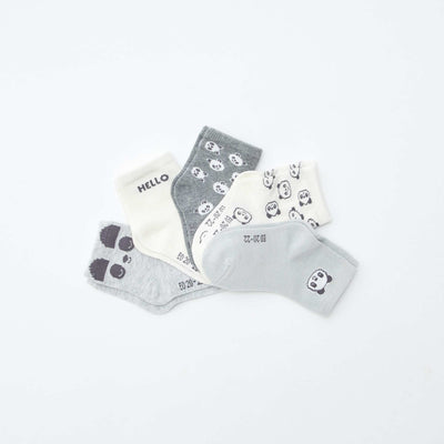 Pack of 5 pairs of stretch knit socks BEIGE