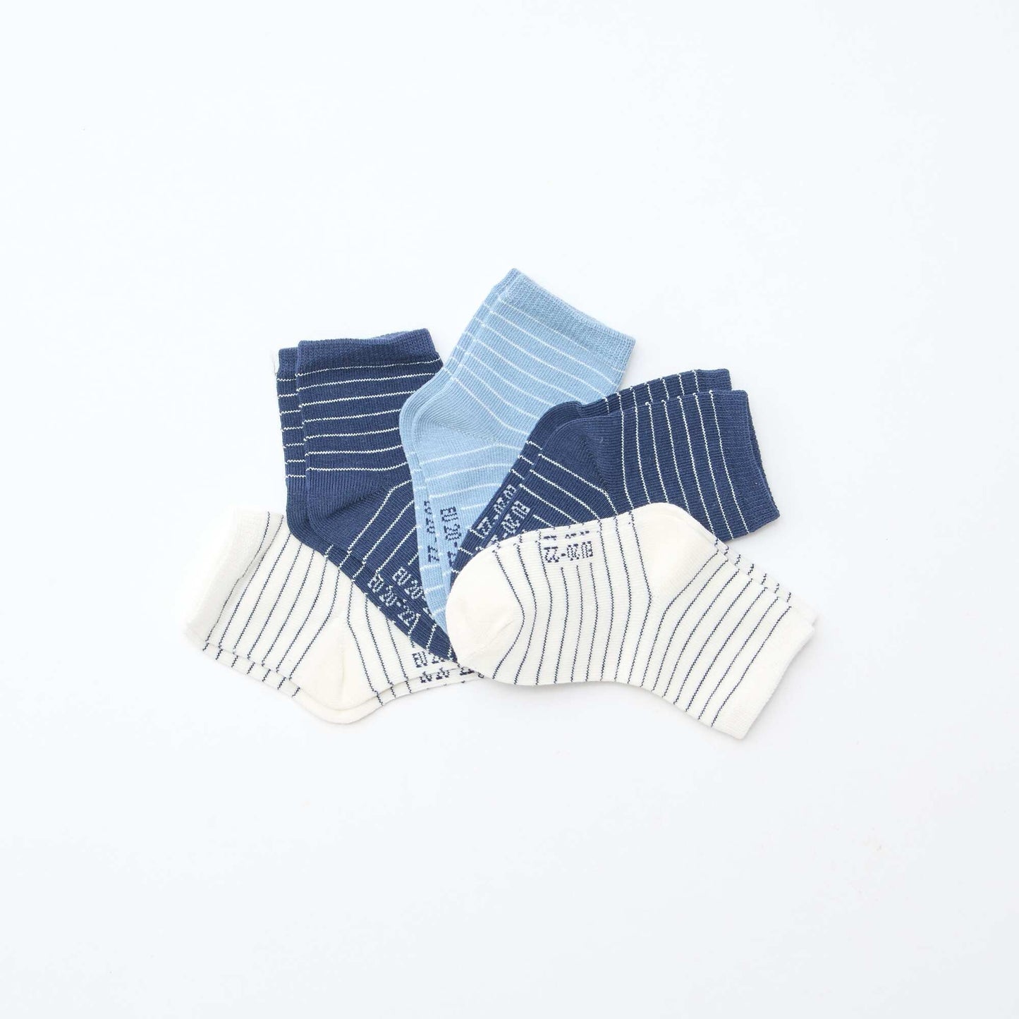 Pack of 5 pairs of stretch knit socks BLUE
