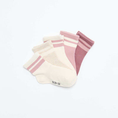 Pack of 5 pairs of stretch knit socks PINK