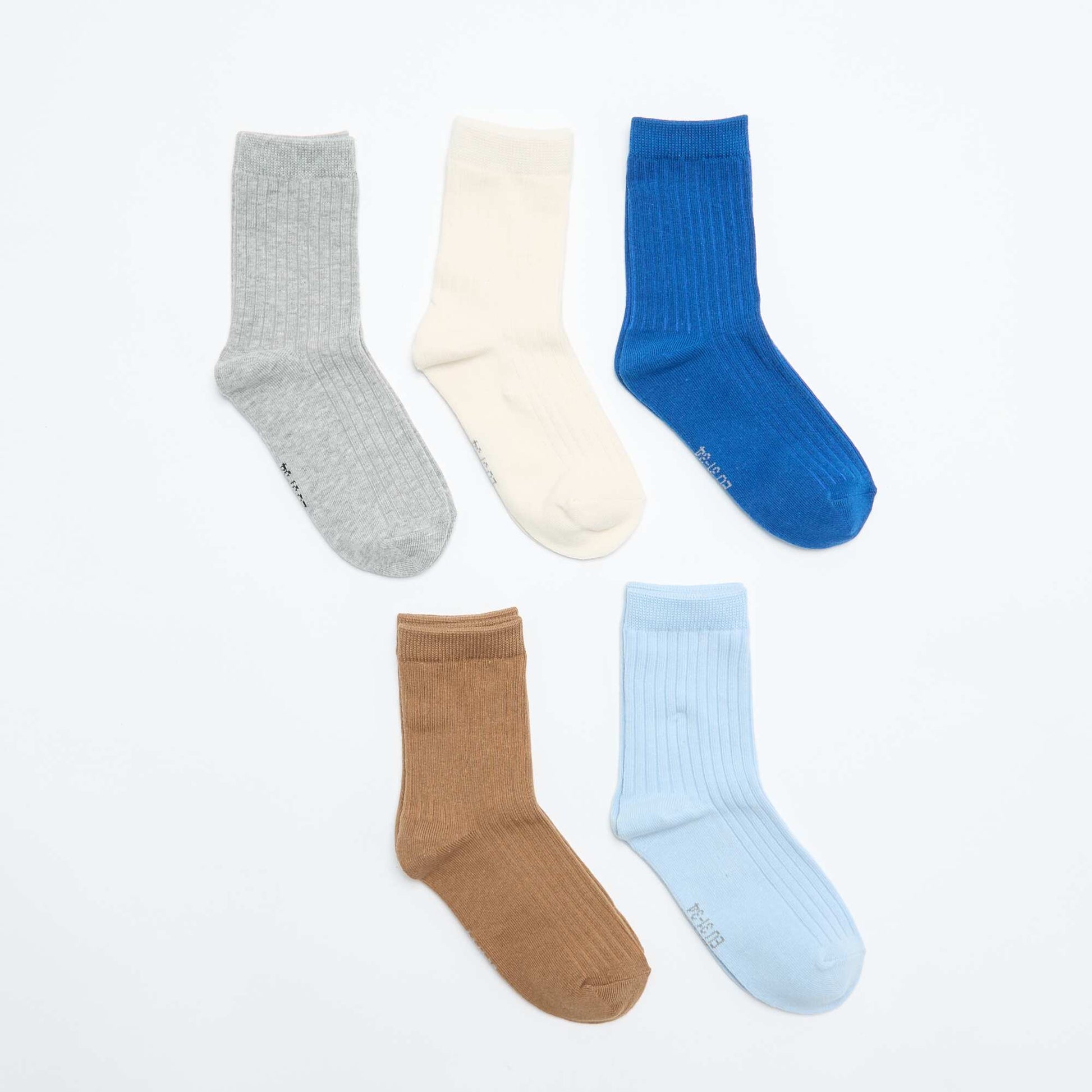 Pack of 5 plain socks BROWN