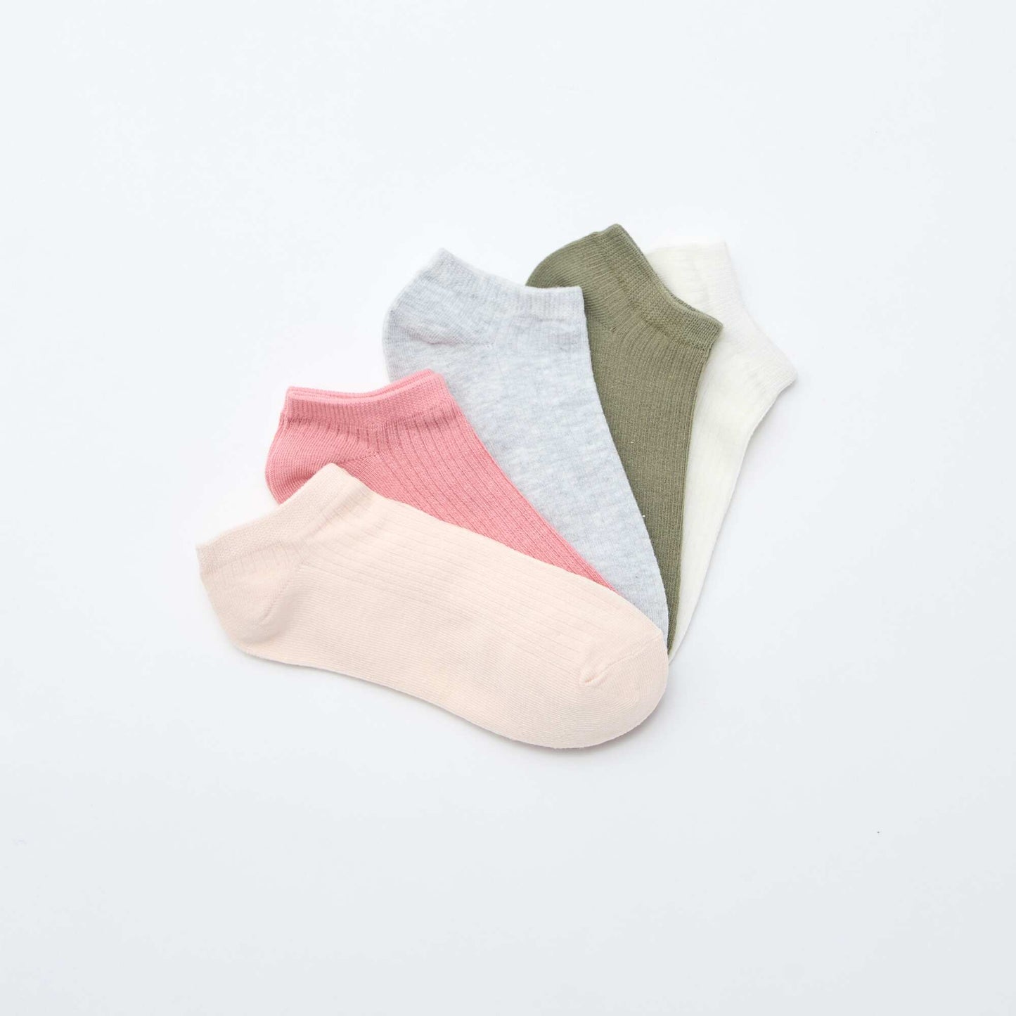 Pack of 5 pairs of invisible socks PURPLE