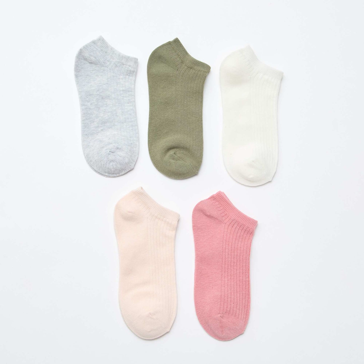 Pack of 5 pairs of invisible socks PURPLE