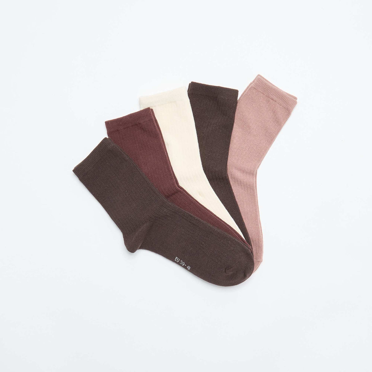 Pack of 5 pairs of socks BROWN