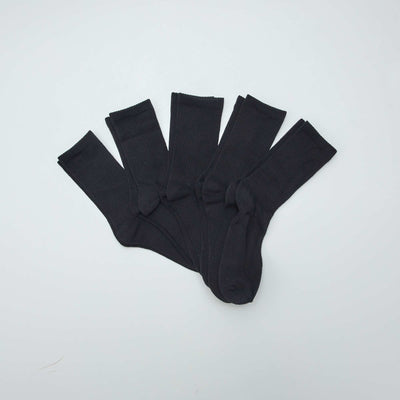 Pack of 5 Pairs of High Knit Socks BLACK