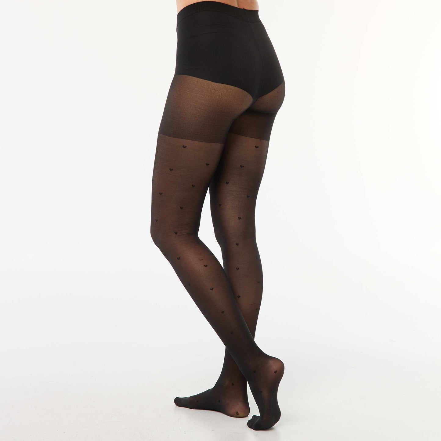 Heart dotted tights BLACK