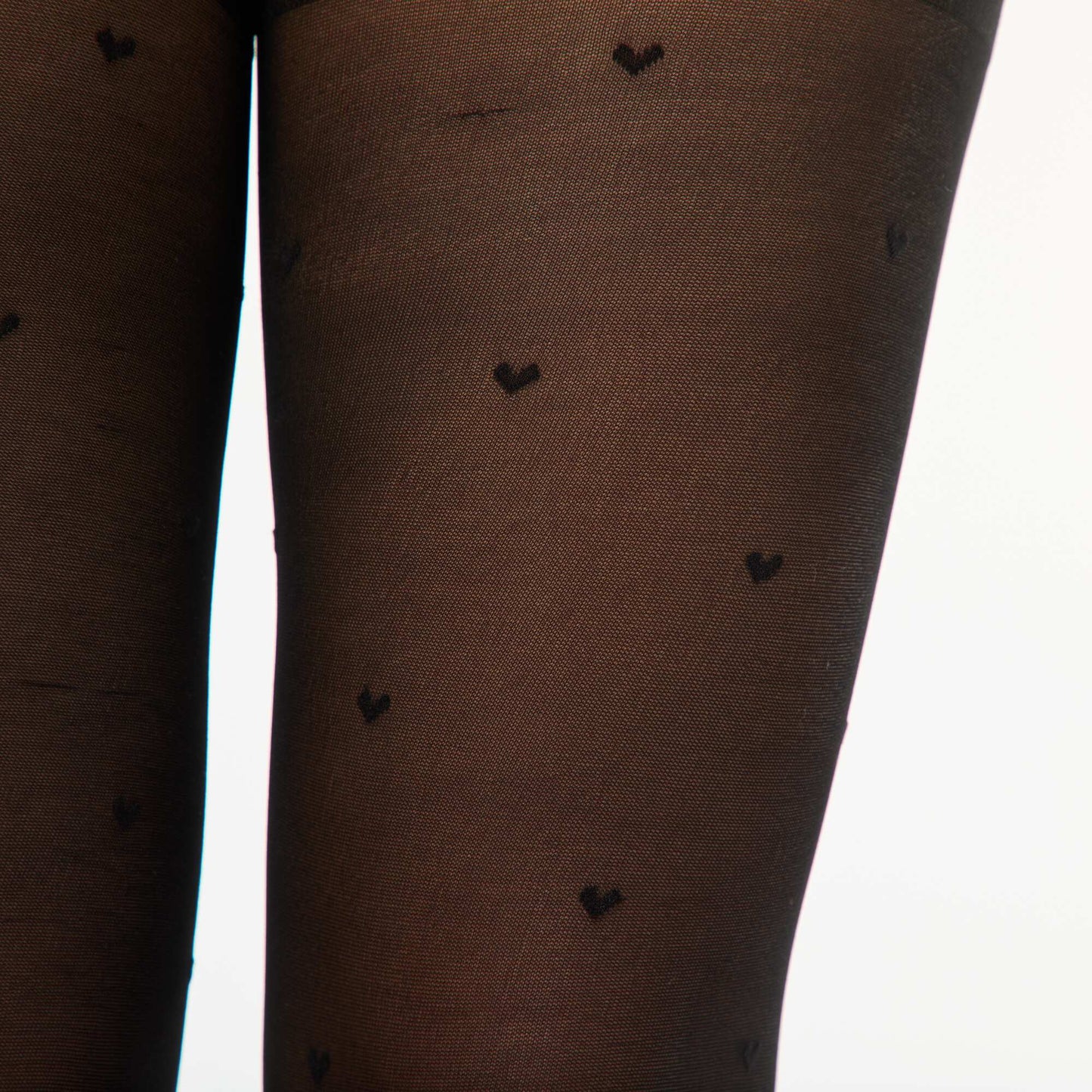 Heart dotted tights BLACK
