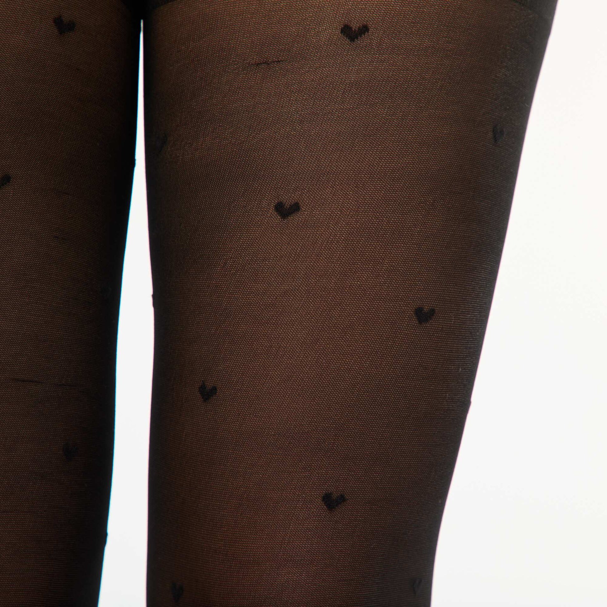 Heart dotted tights BLACK