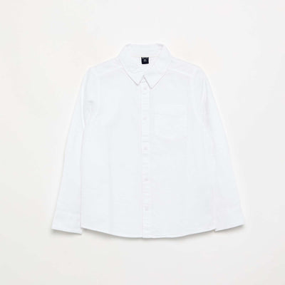 Long-sleeved Oxford Shirt WHITE