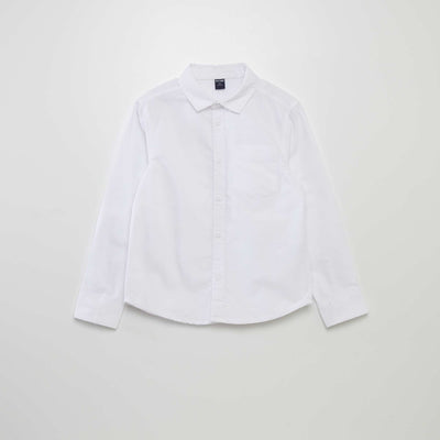 Long-sleeved Oxford shirt WHITE