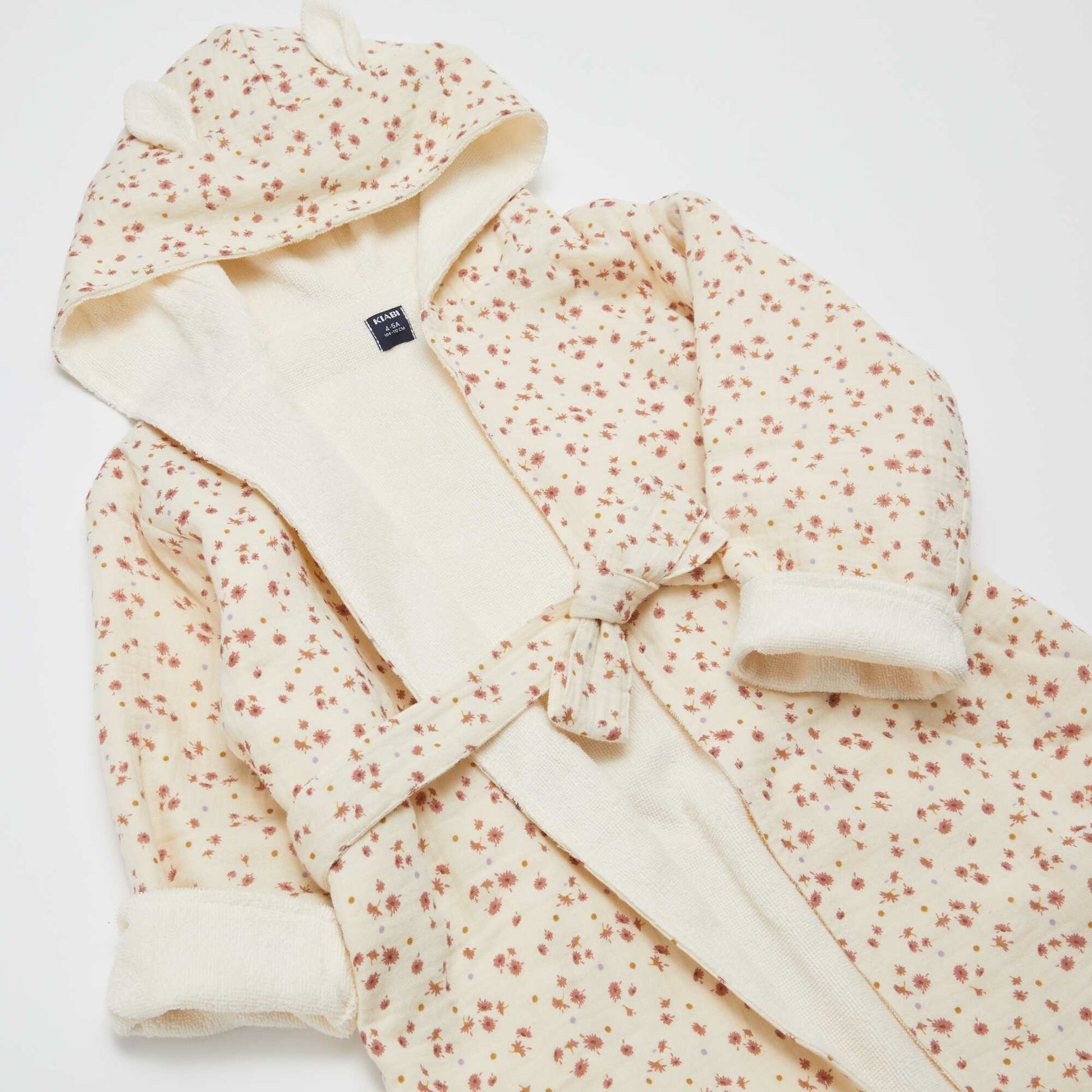 Terry and Cotton Gauze Bathrobe - Kiabi Home WHITE