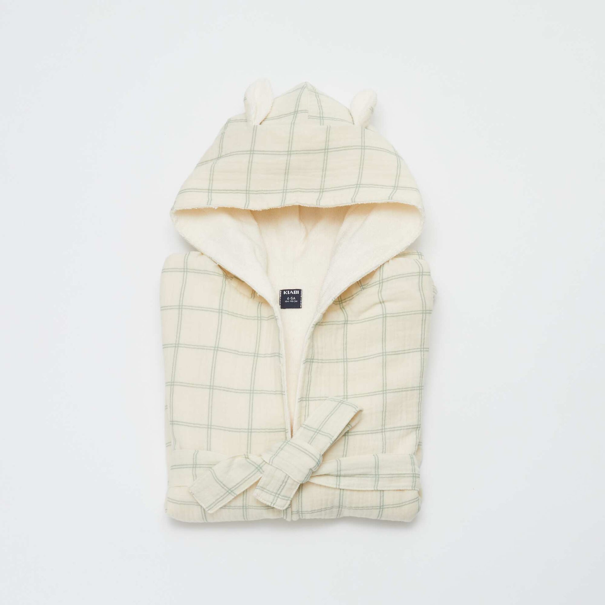 Terry and Cotton Gauze Bathrobe - Kiabi Home BEIGE