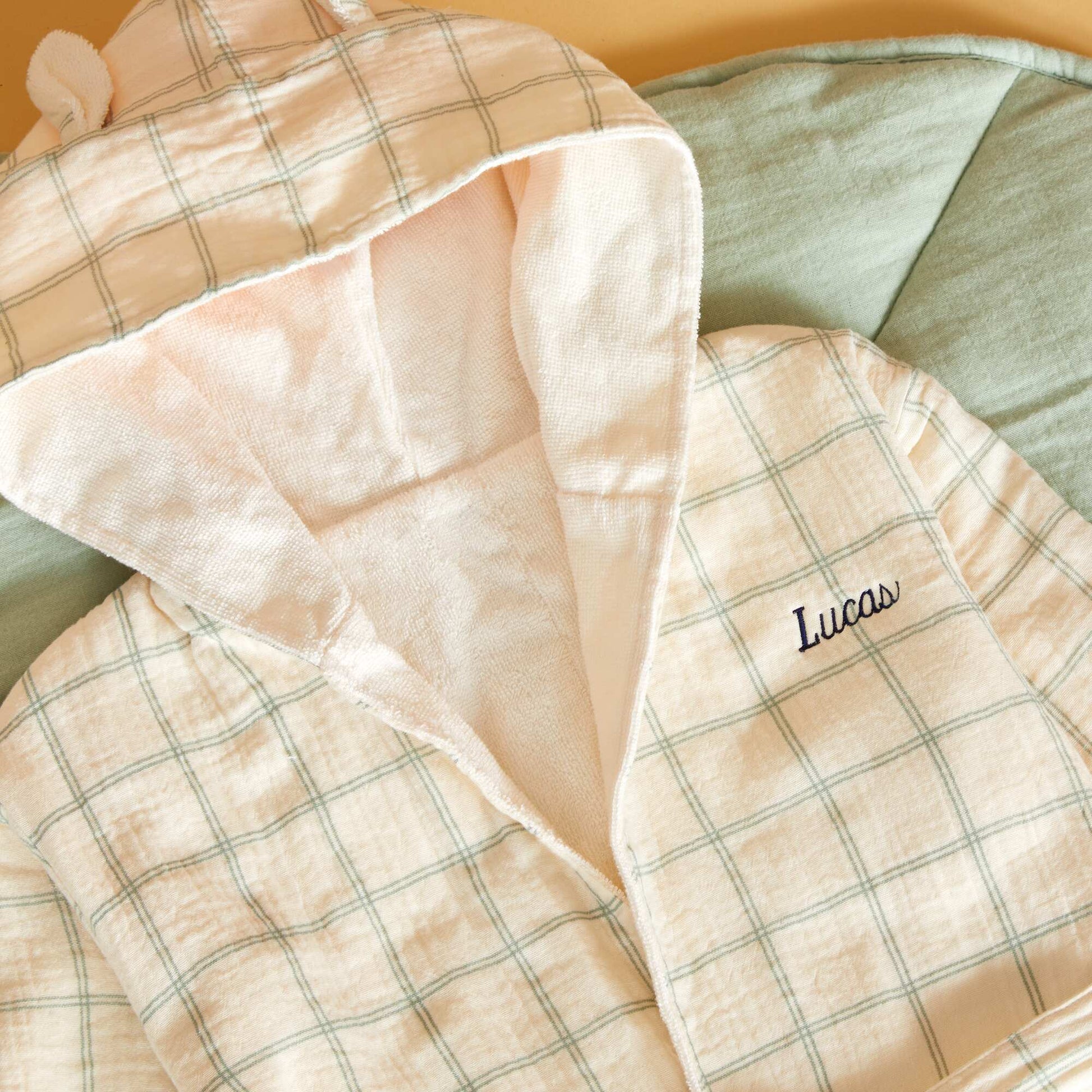 Terry and Cotton Gauze Bathrobe - Kiabi Home BEIGE