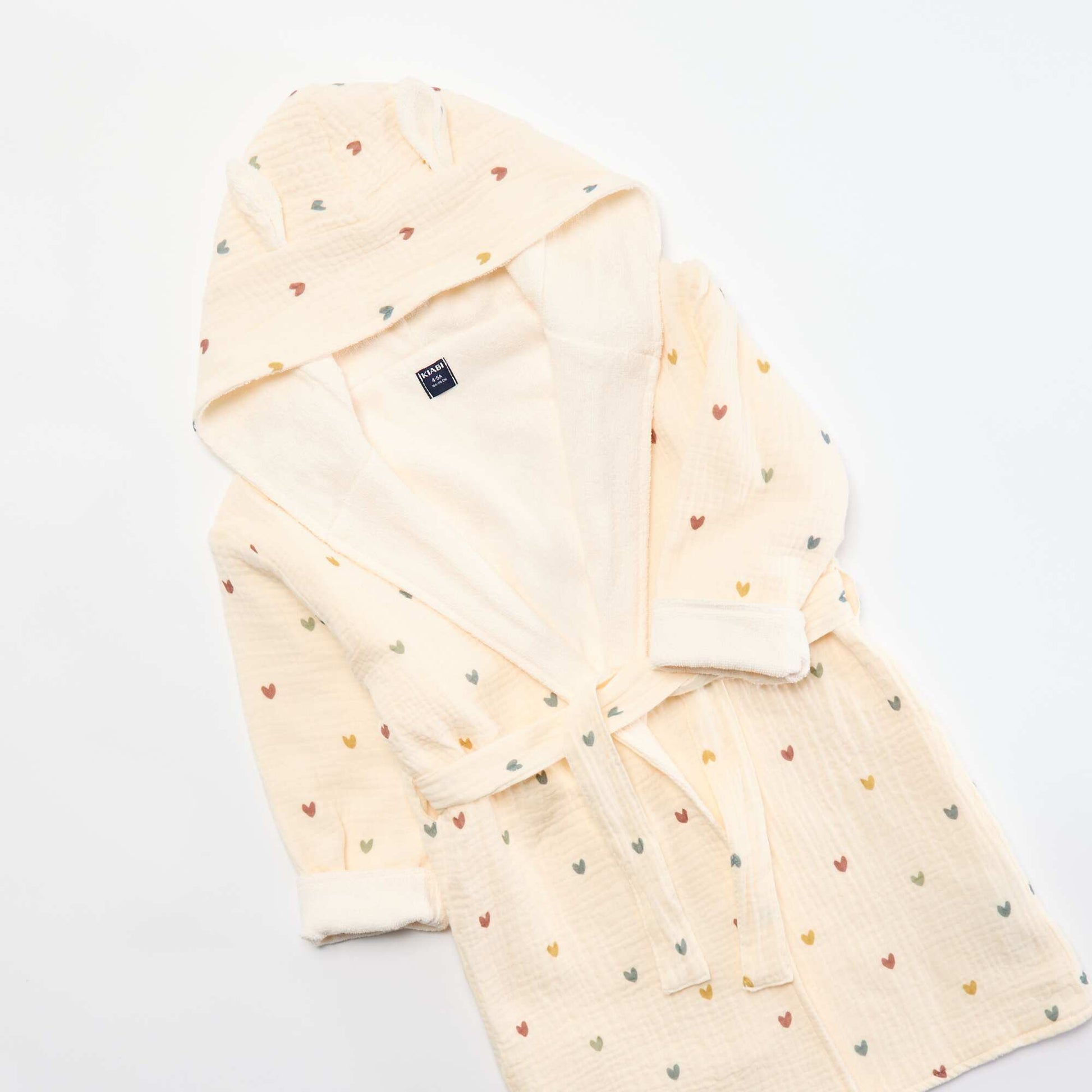 Terry and Cotton Gauze Bathrobe - Kiabi Home BEIGE