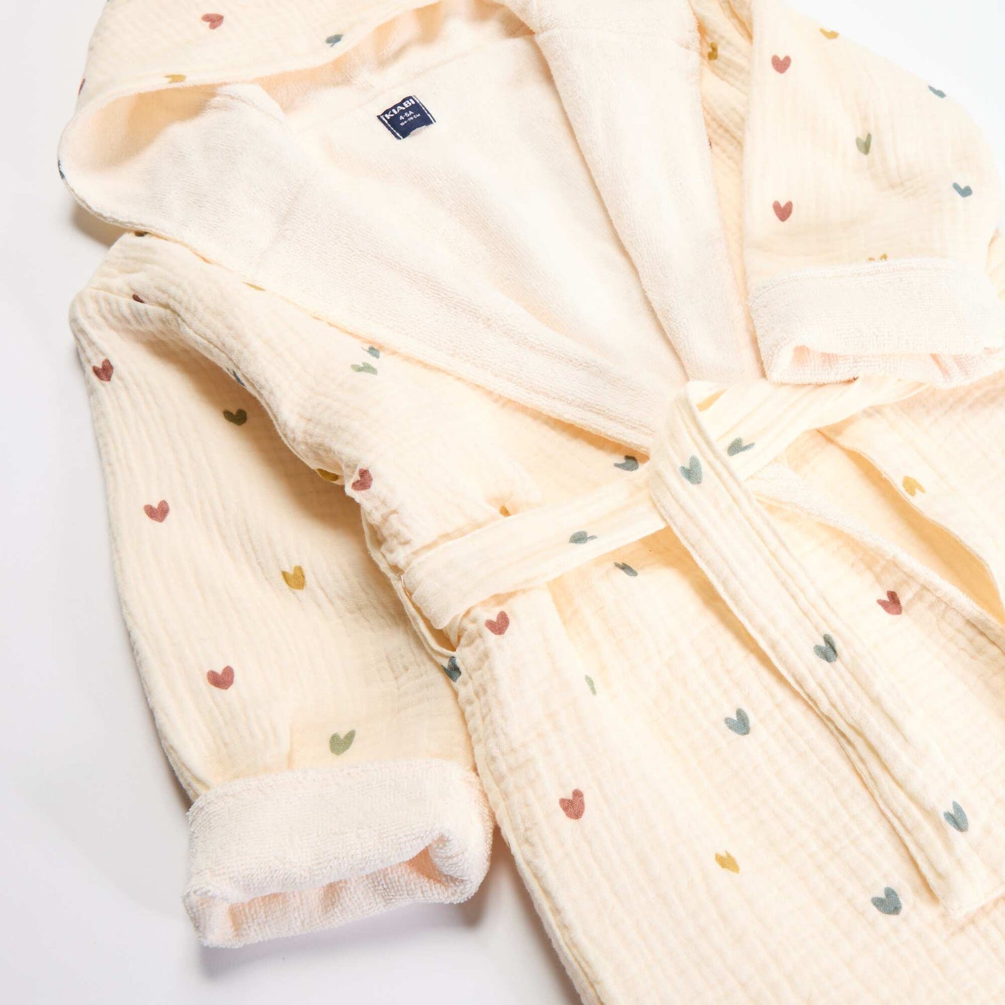 Terry and Cotton Gauze Bathrobe - Kiabi Home BEIGE