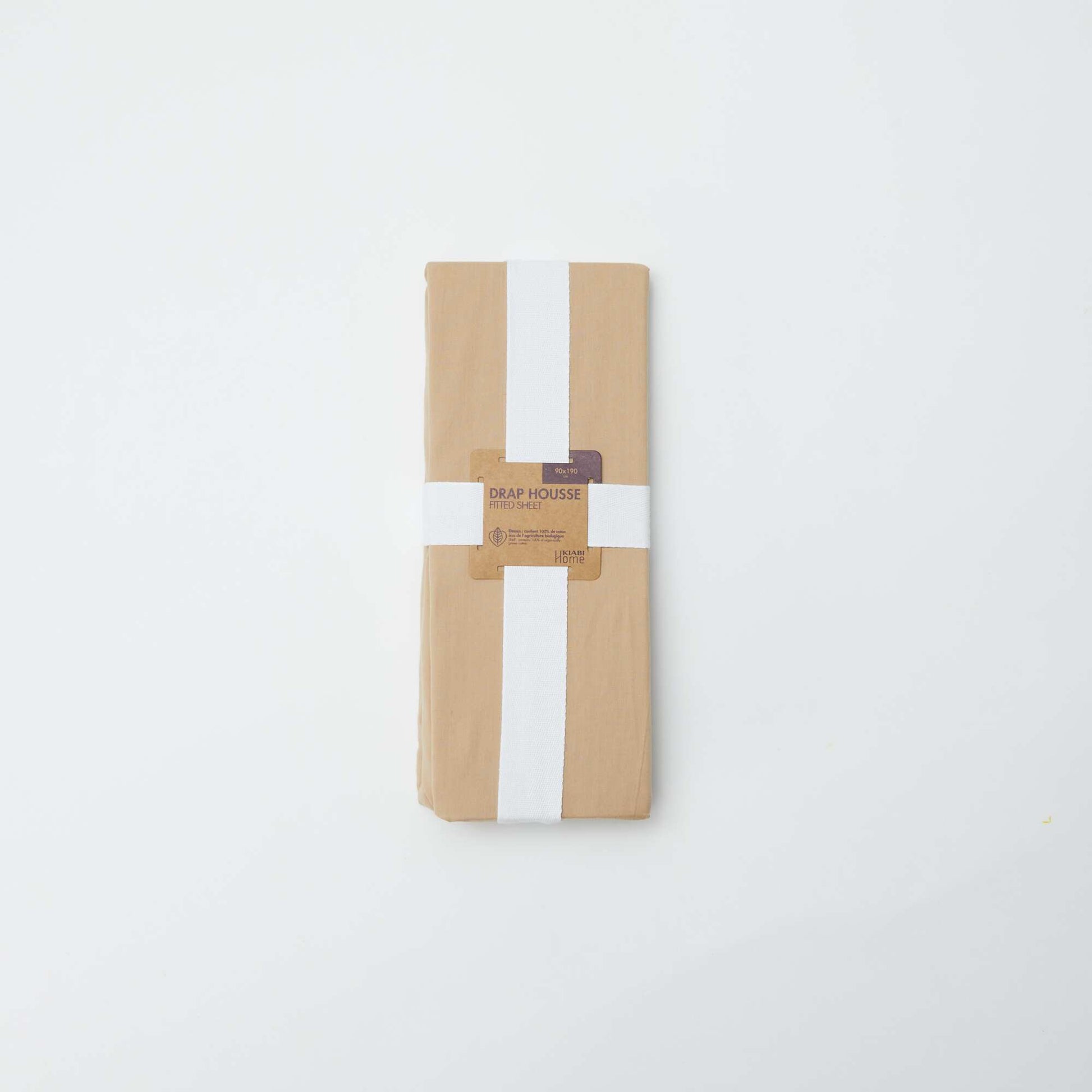 Fitted sheet for 1 person (90x190) in cotton - Kiabi Home BEIGE