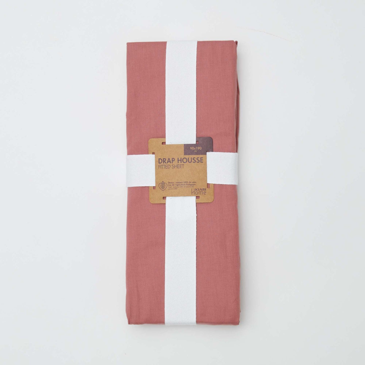 Fitted sheet for 1 person (90x190) in cotton - Kiabi Home PINK