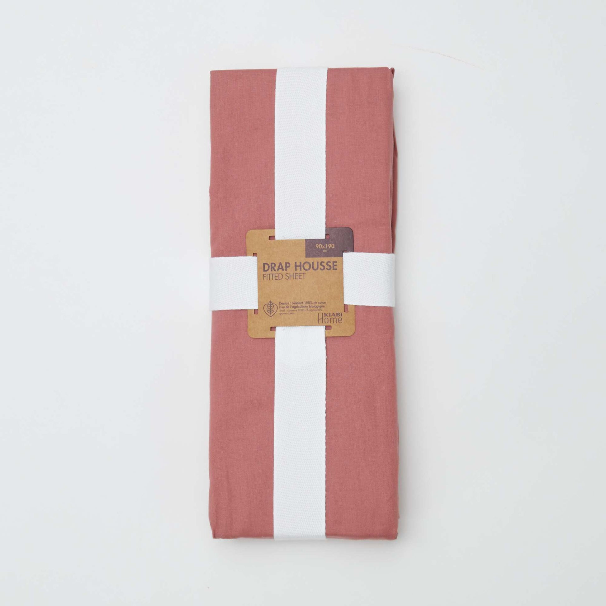 Fitted sheet for 1 person (90x190) in cotton - Kiabi Home PINK