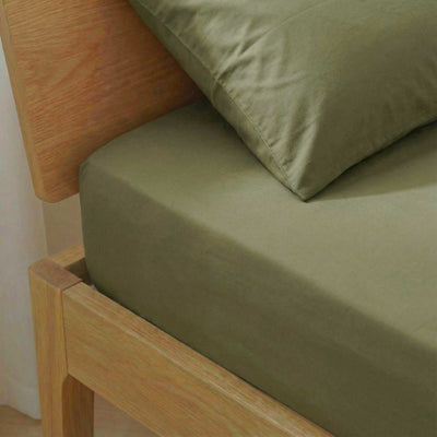 Fitted sheet for 1 person (90x190) in cotton - Kiabi Home GREEN