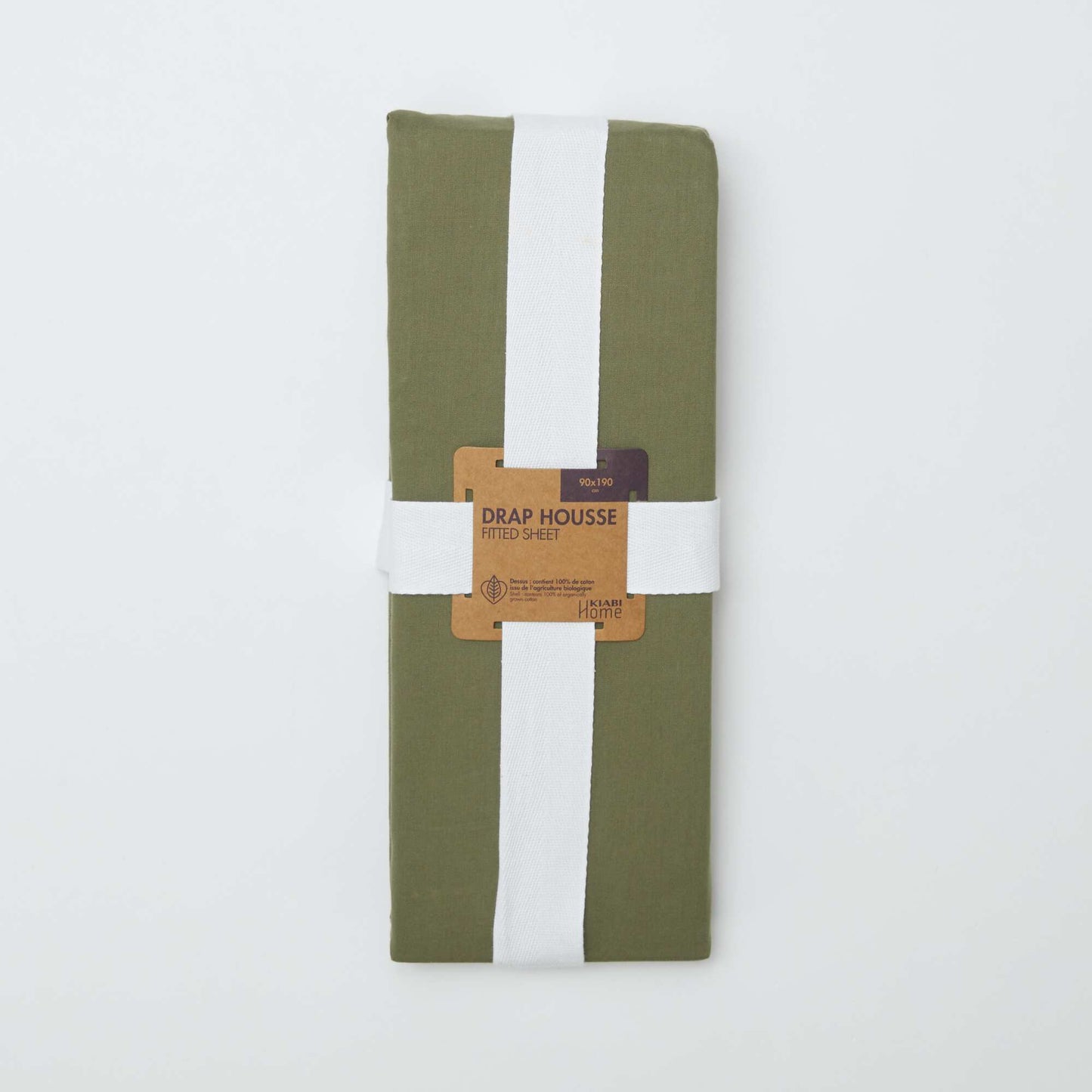 Fitted sheet for 1 person (90x190) in cotton - Kiabi Home GREEN