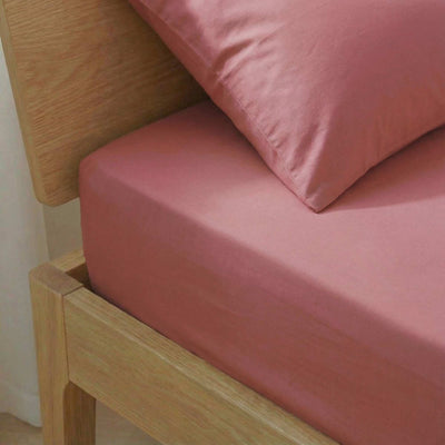 Solid Fitted Sheet 140 x 200 cm PINK