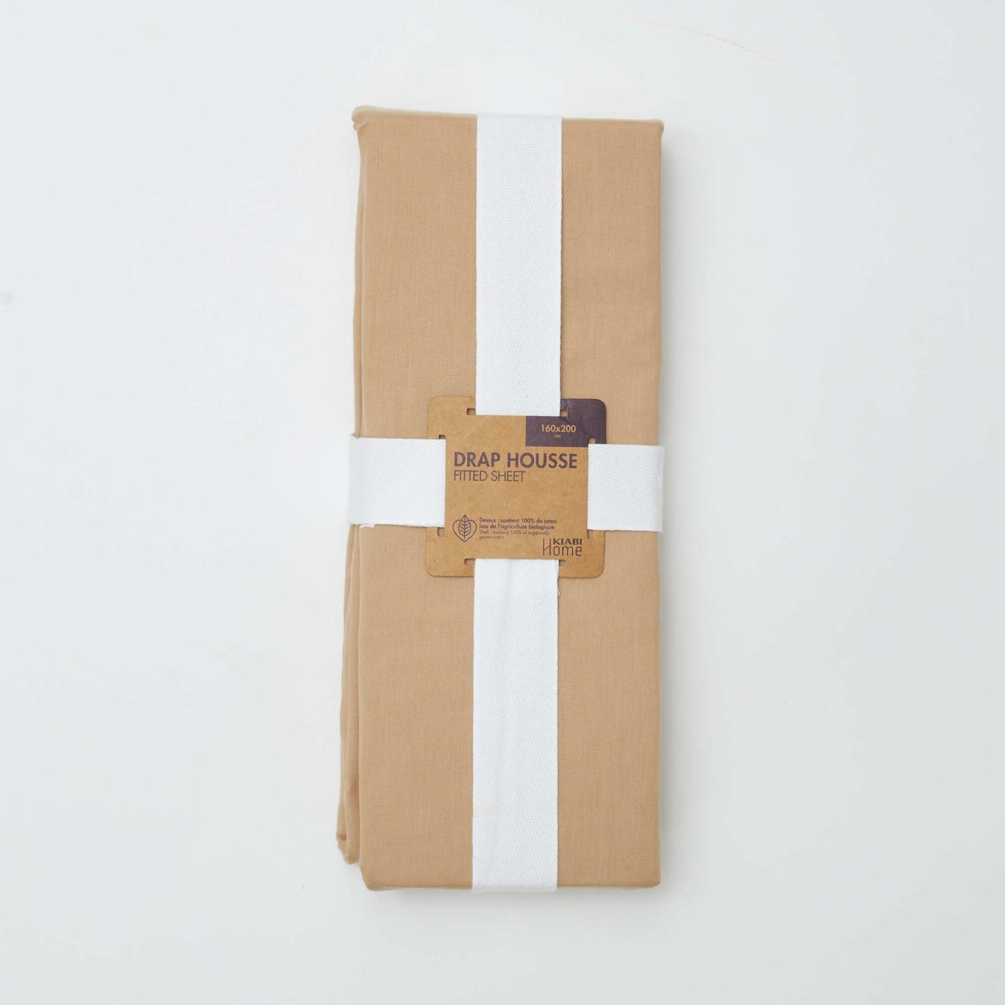 2-Person Cotton Fitted Sheet (160x200cm) - Kiabi Home BEIGE