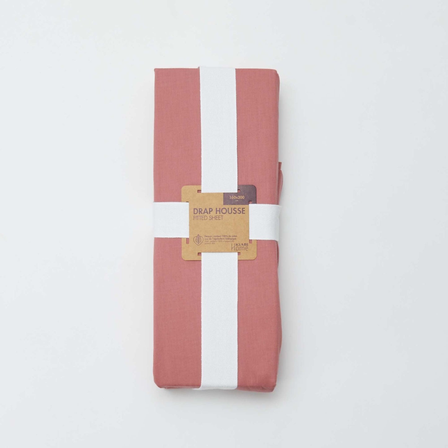 2-Person Cotton Fitted Sheet (160x200cm) - Kiabi Home PINK
