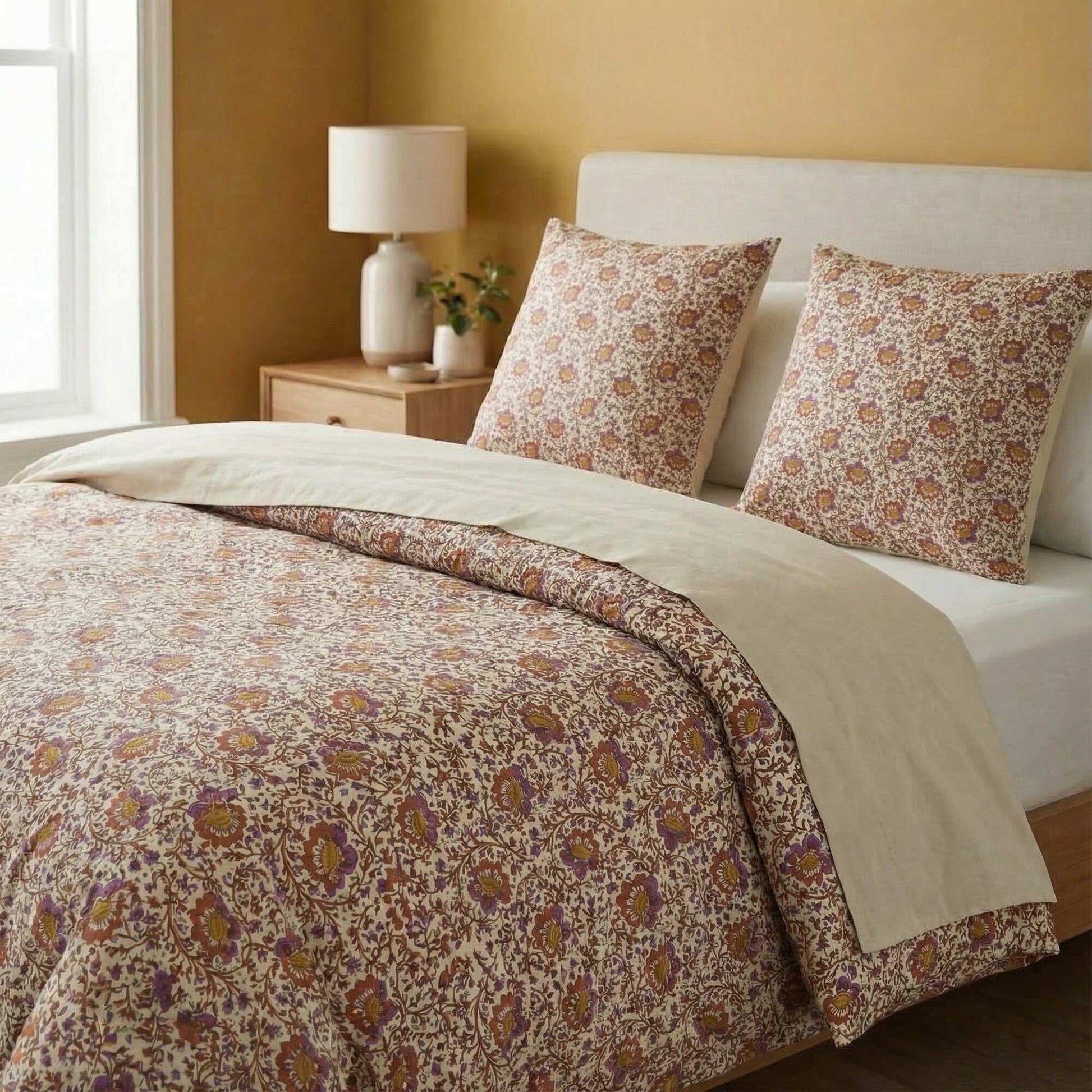 King Size Cotton Duvet Cover Set (240 x 220cm) - Kiabi Home BEIGE