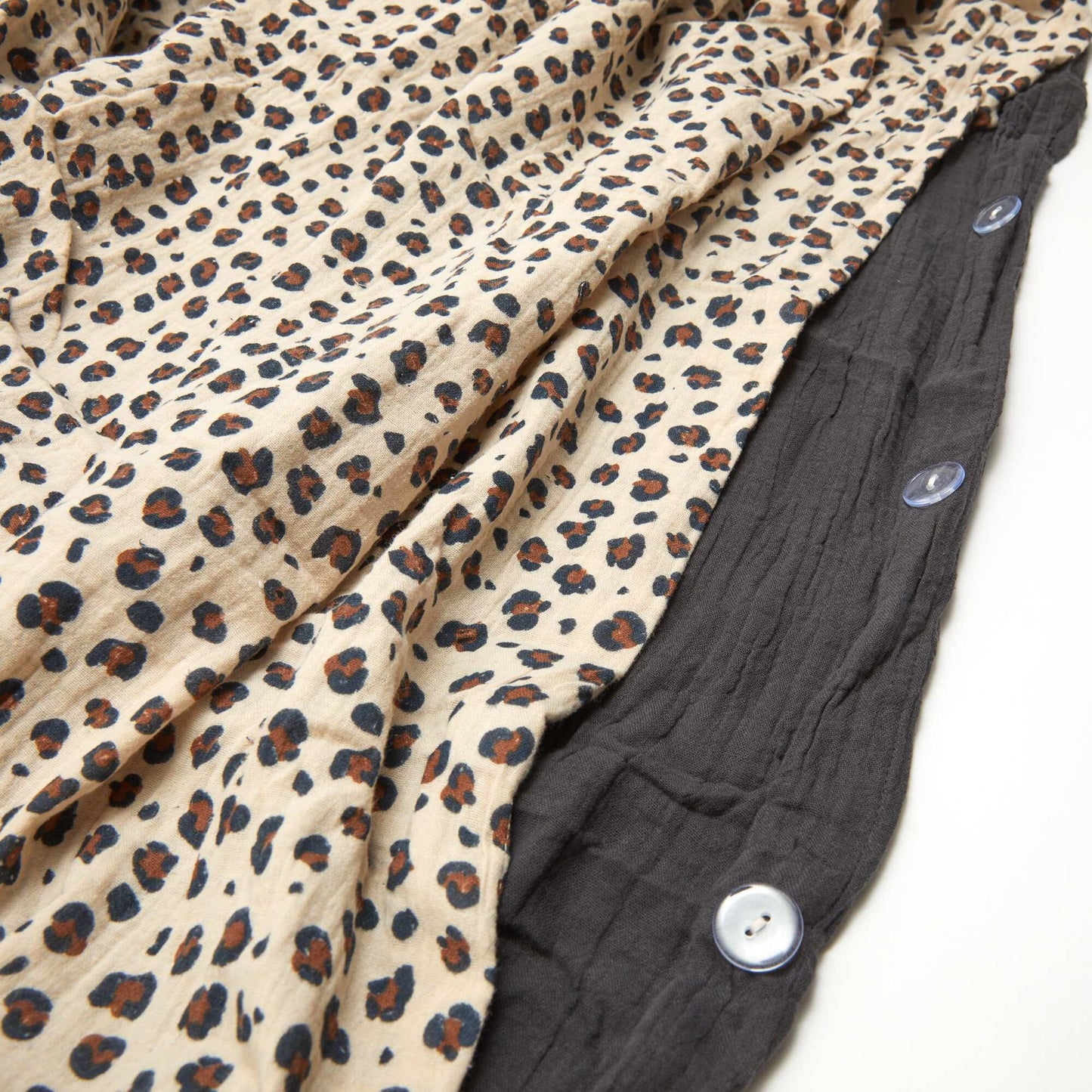 Leopard Print Cotton Gauze Duvet Cover Set (240 x 220cm) - Kiabi Home BEIGE