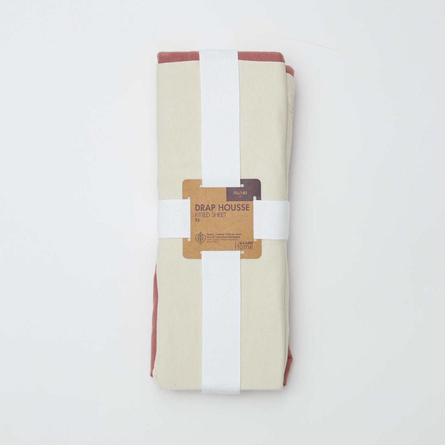 Set of 2 Jersey Fitted Sheets for Baby (70x140) - Kiabi Home WHITE