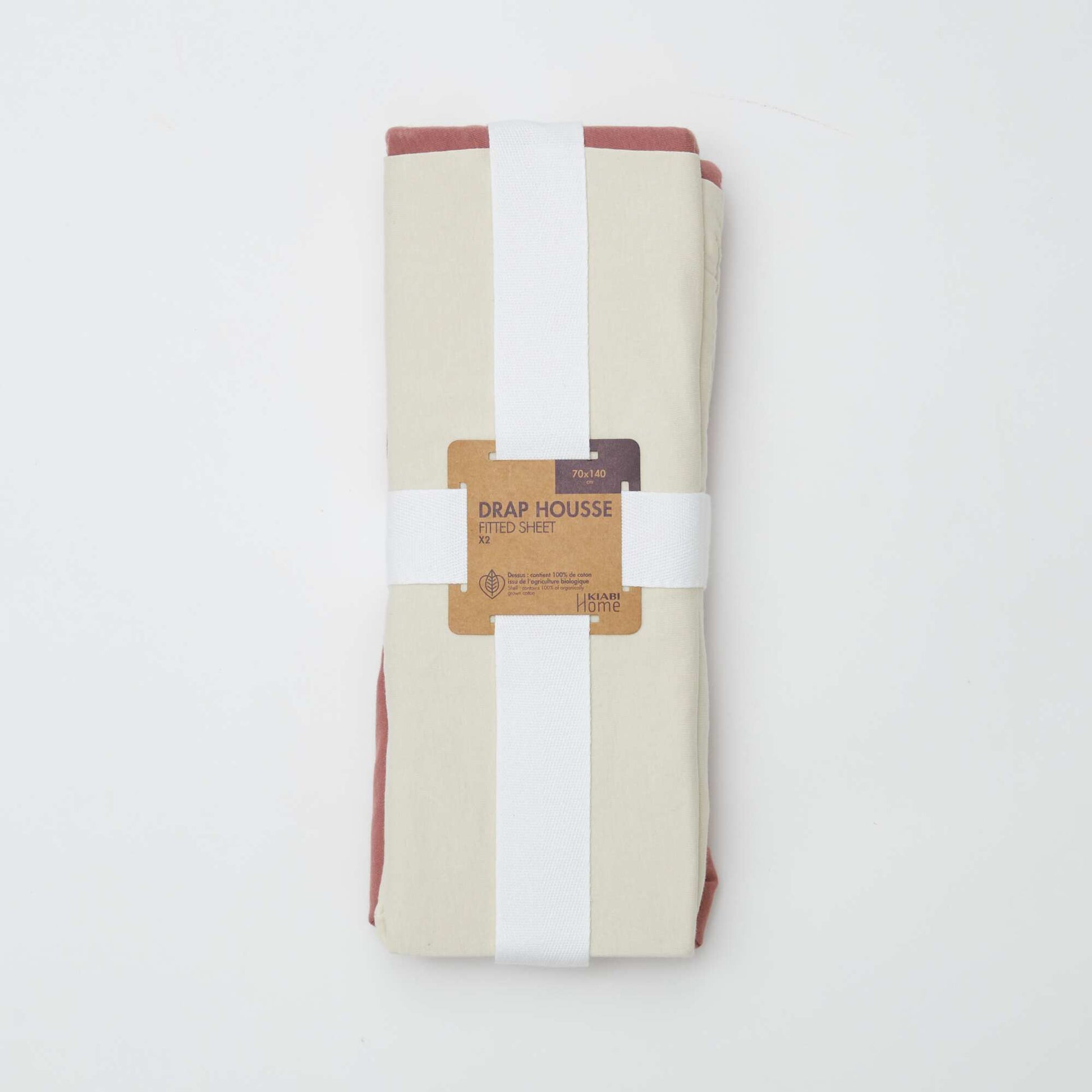 Set of 2 Jersey Fitted Sheets for Baby (70x140) - Kiabi Home WHITE
