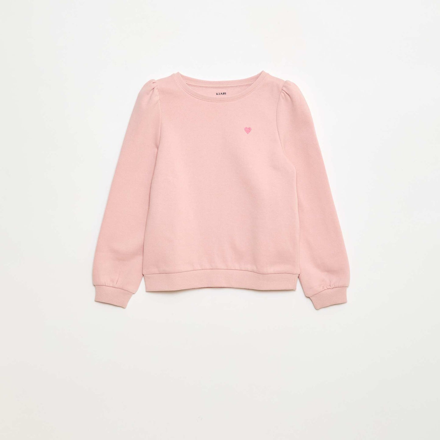 Sweatshirt with embroidery and gathers on the shoulders PINK