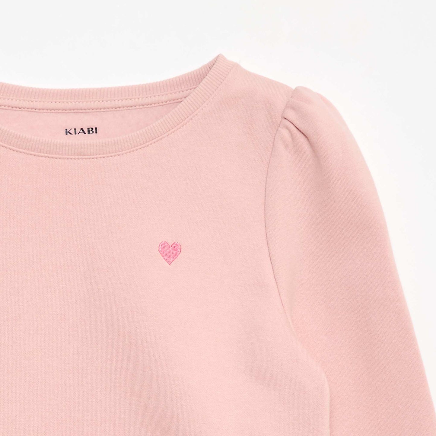 Sweatshirt with embroidery and gathers on the shoulders PINK