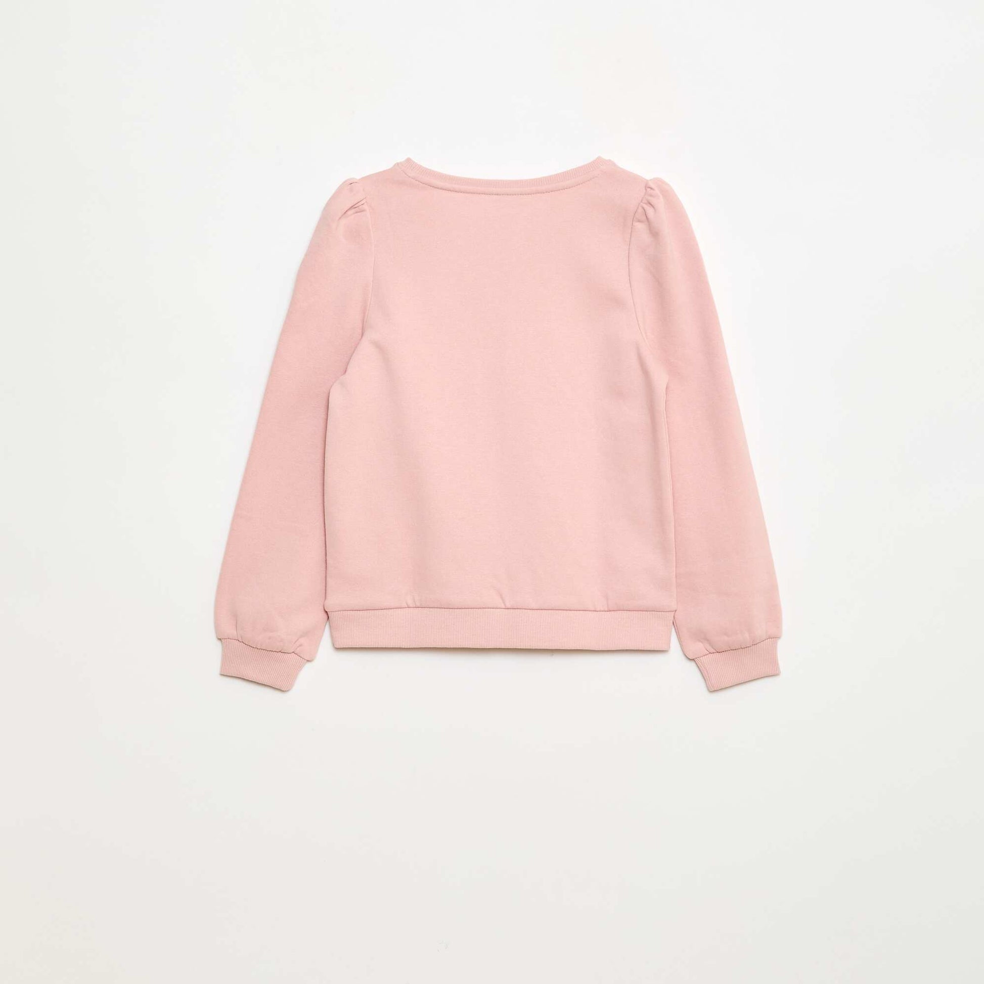 Sweatshirt with embroidery and gathers on the shoulders PINK