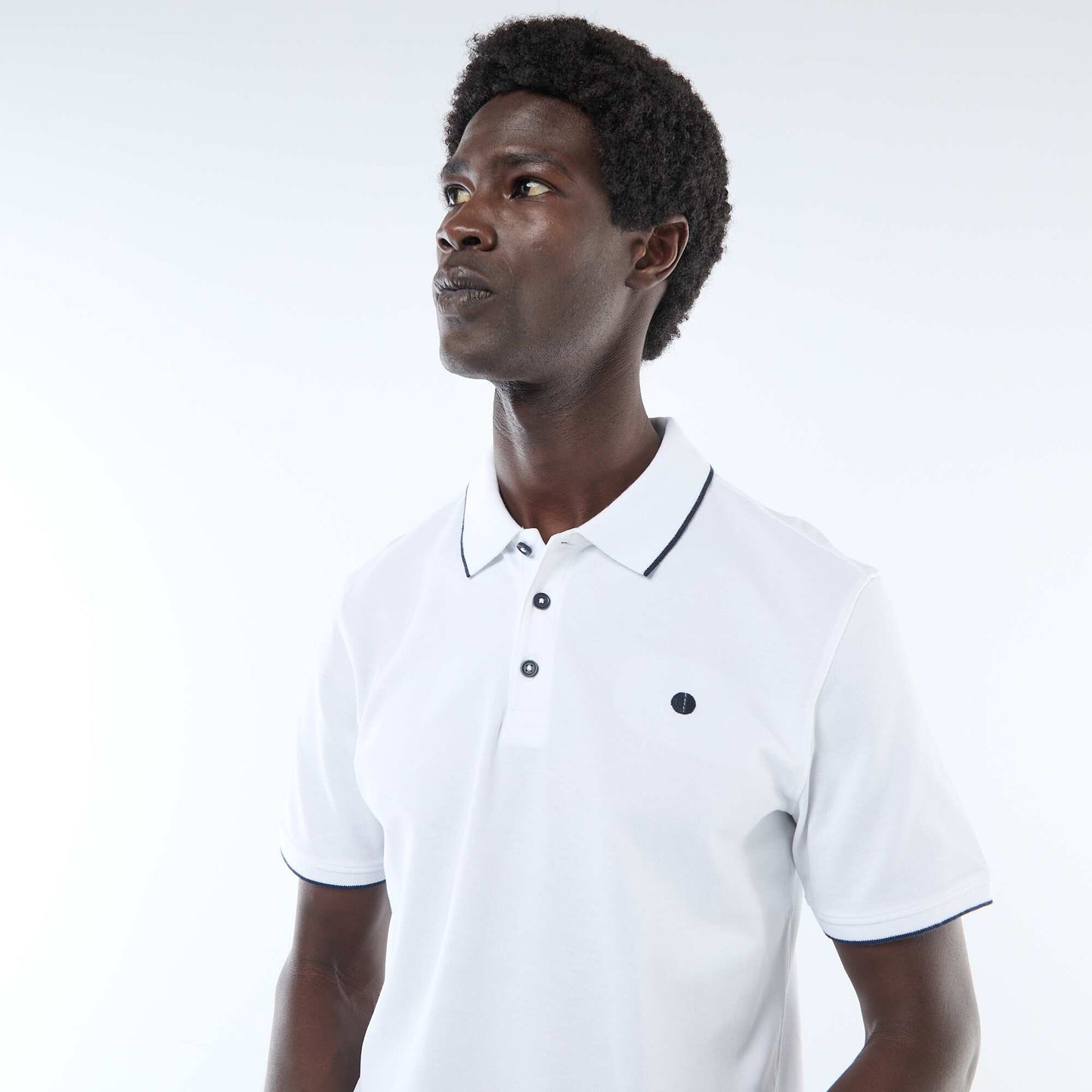 Cotton piqué polo shirt WHITE