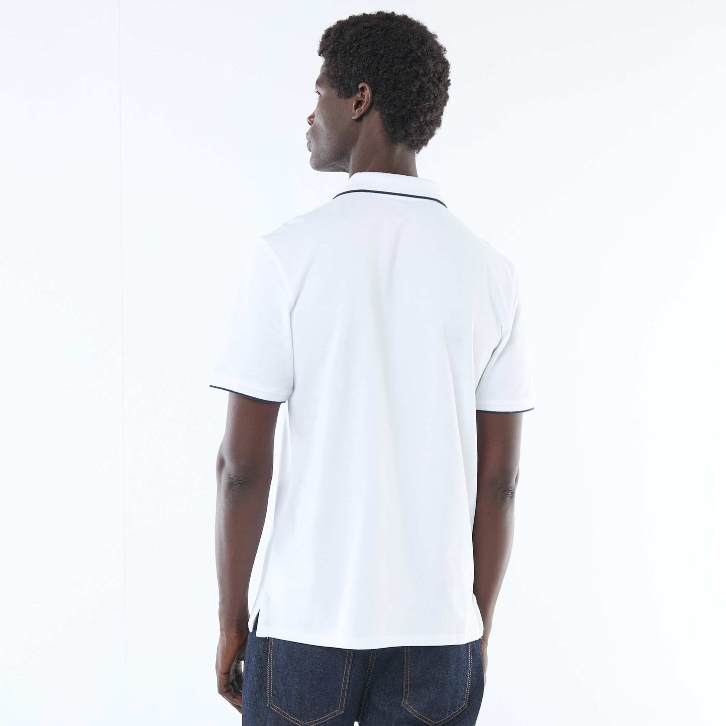 Cotton piqué polo shirt WHITE