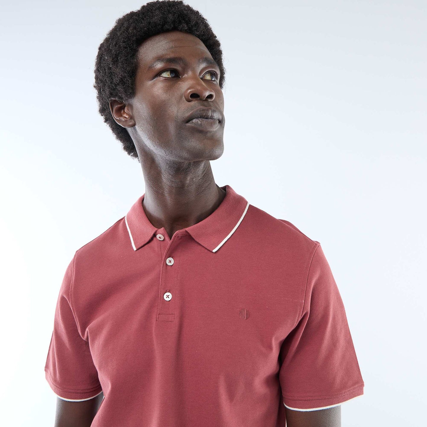 Cotton piqué polo shirt RED