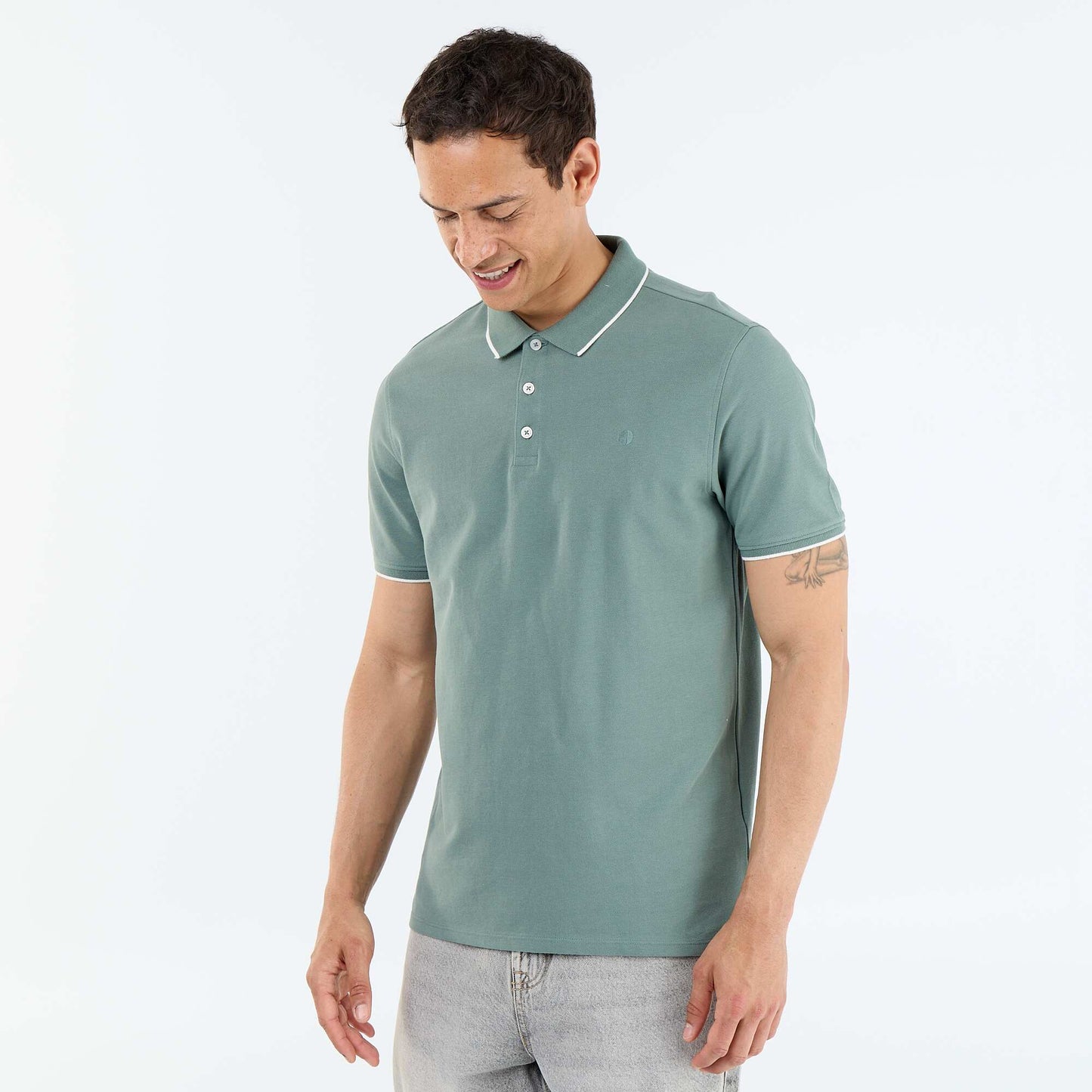 Cotton piqué polo shirt GREEN