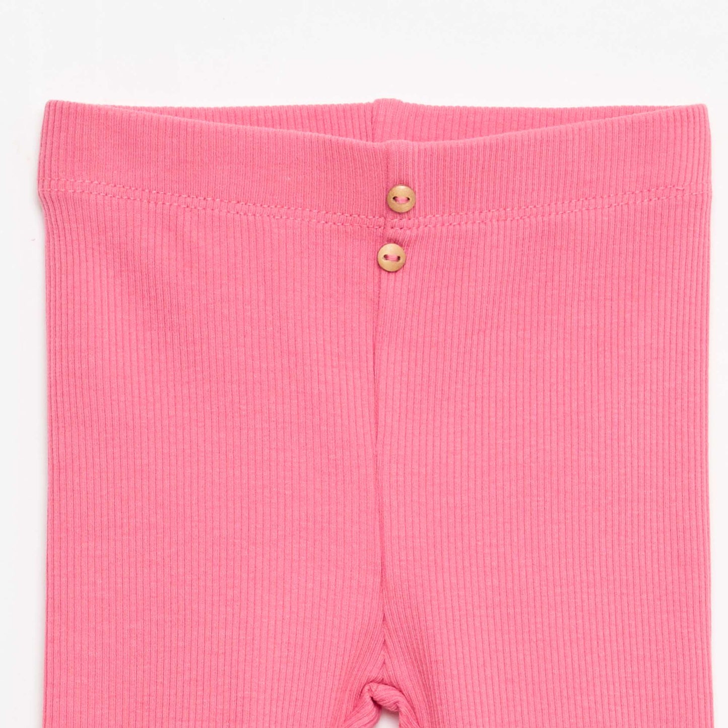 Ribbed leggings with buttons FUCHSIA