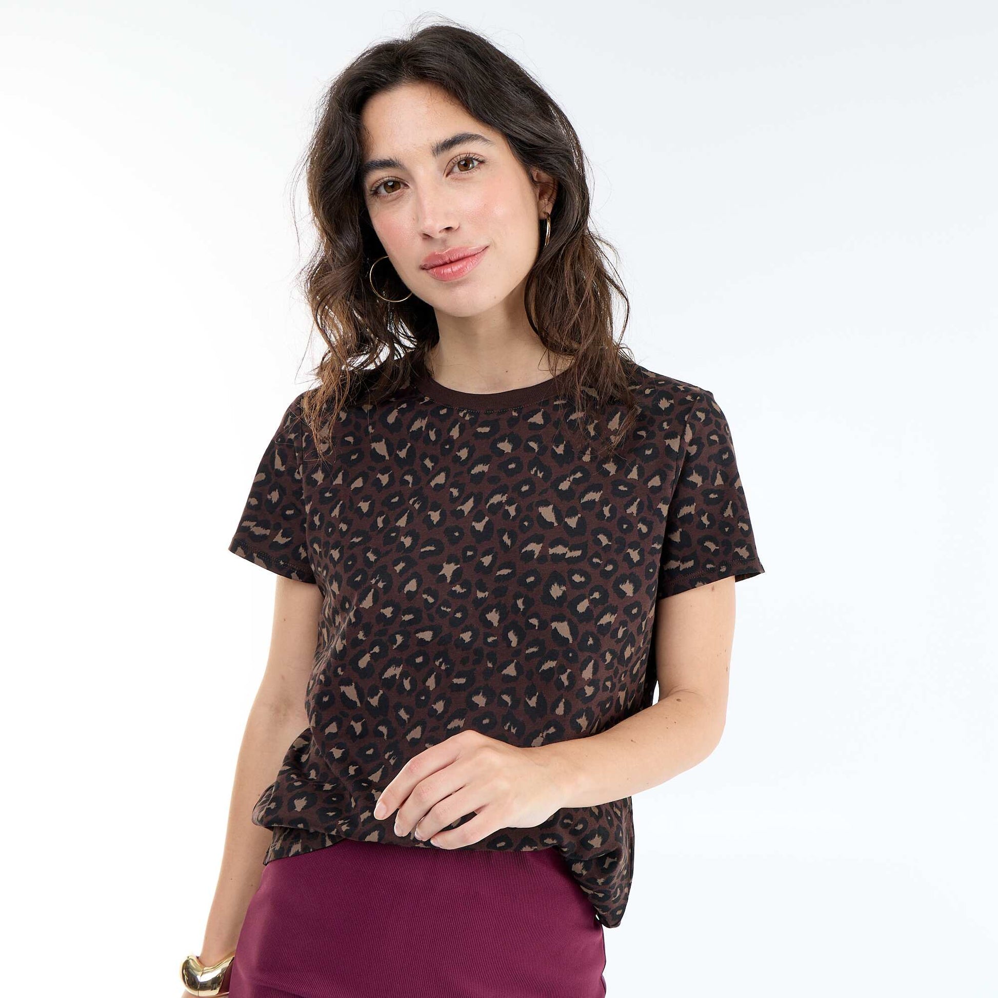 Printed T-shirt BROWN