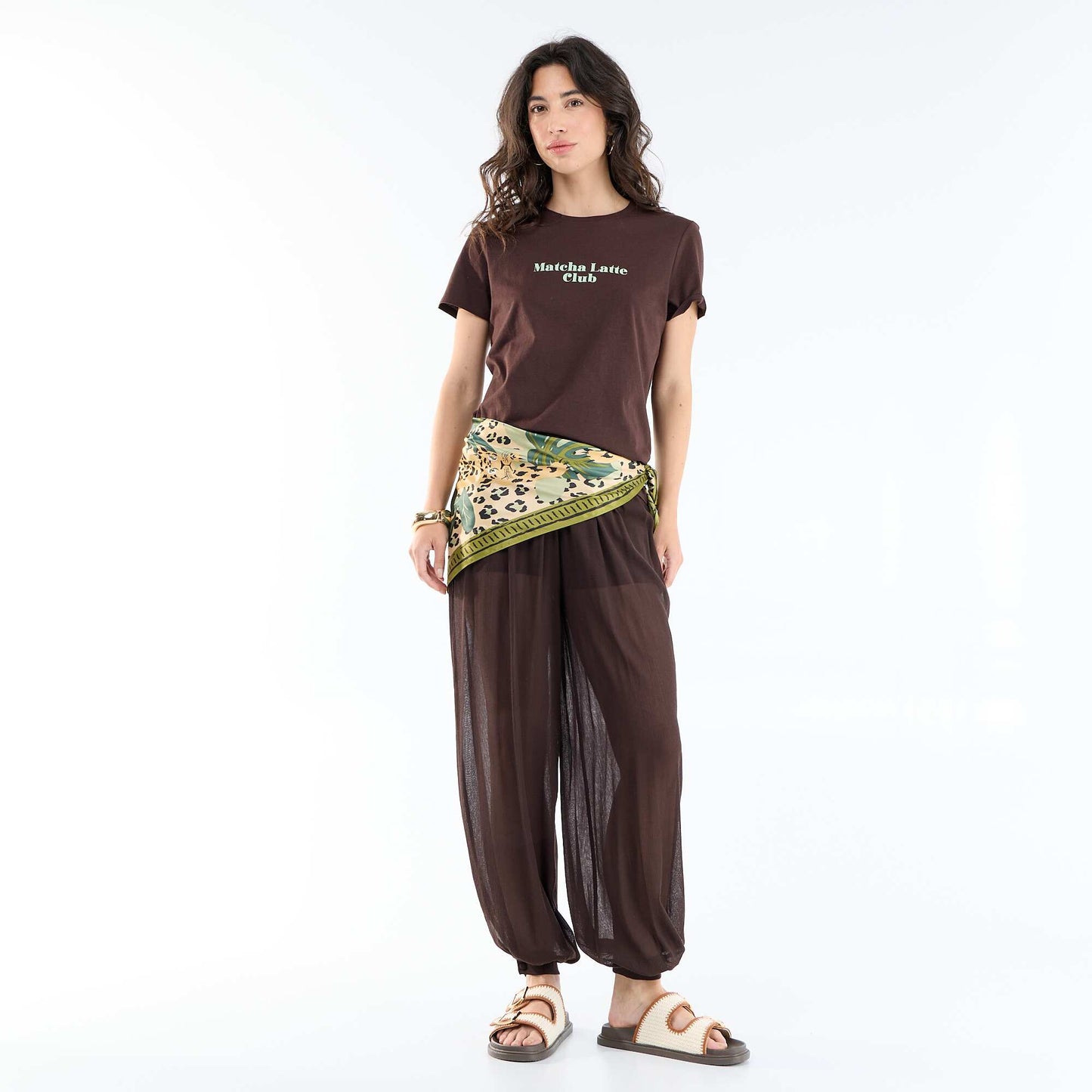 Printed T-shirt BROWN