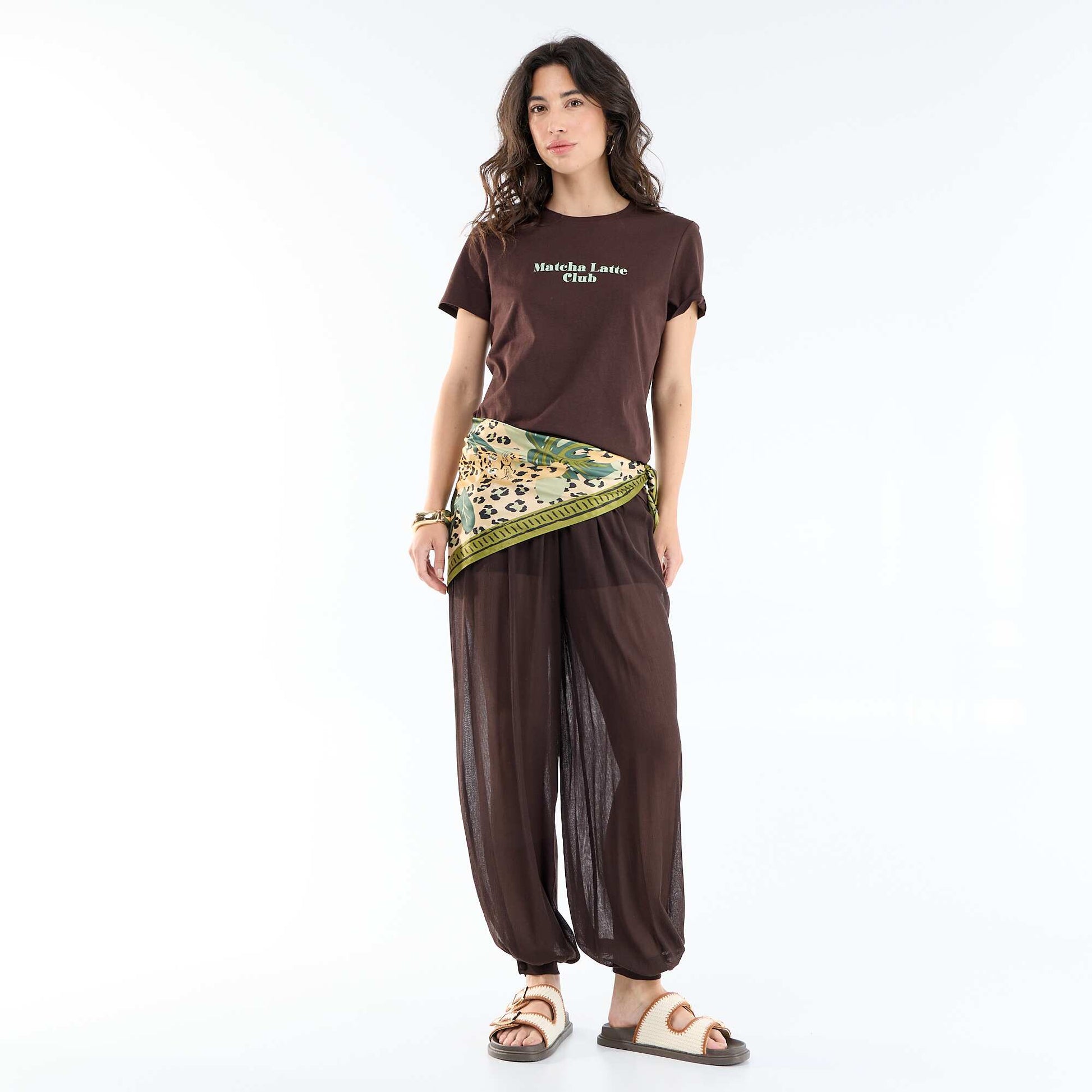 Printed T-shirt BROWN
