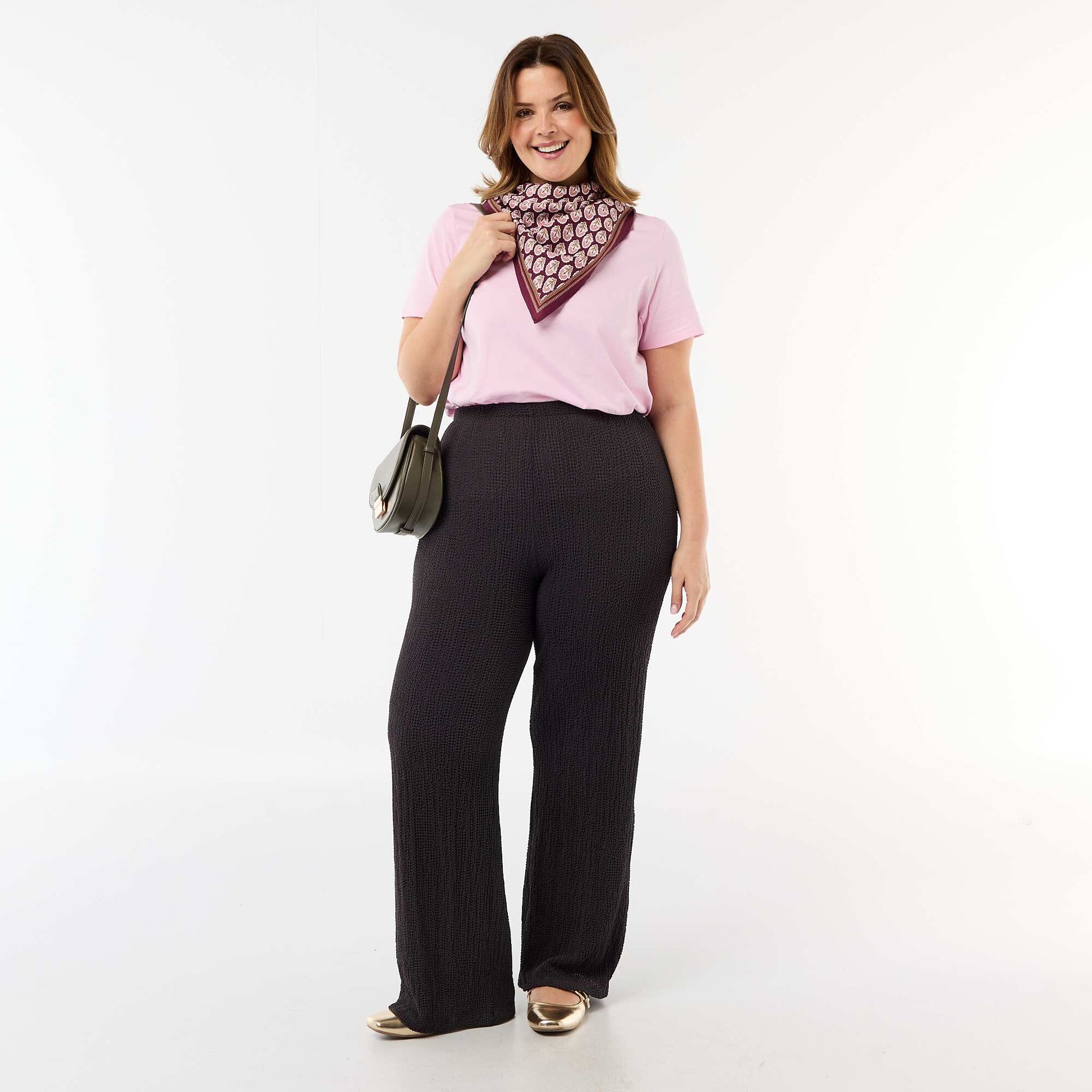 Short-sleeved jersey knit T-shirt PINK