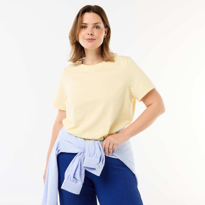 Short-sleeved jersey knit T-shirt YELLOW