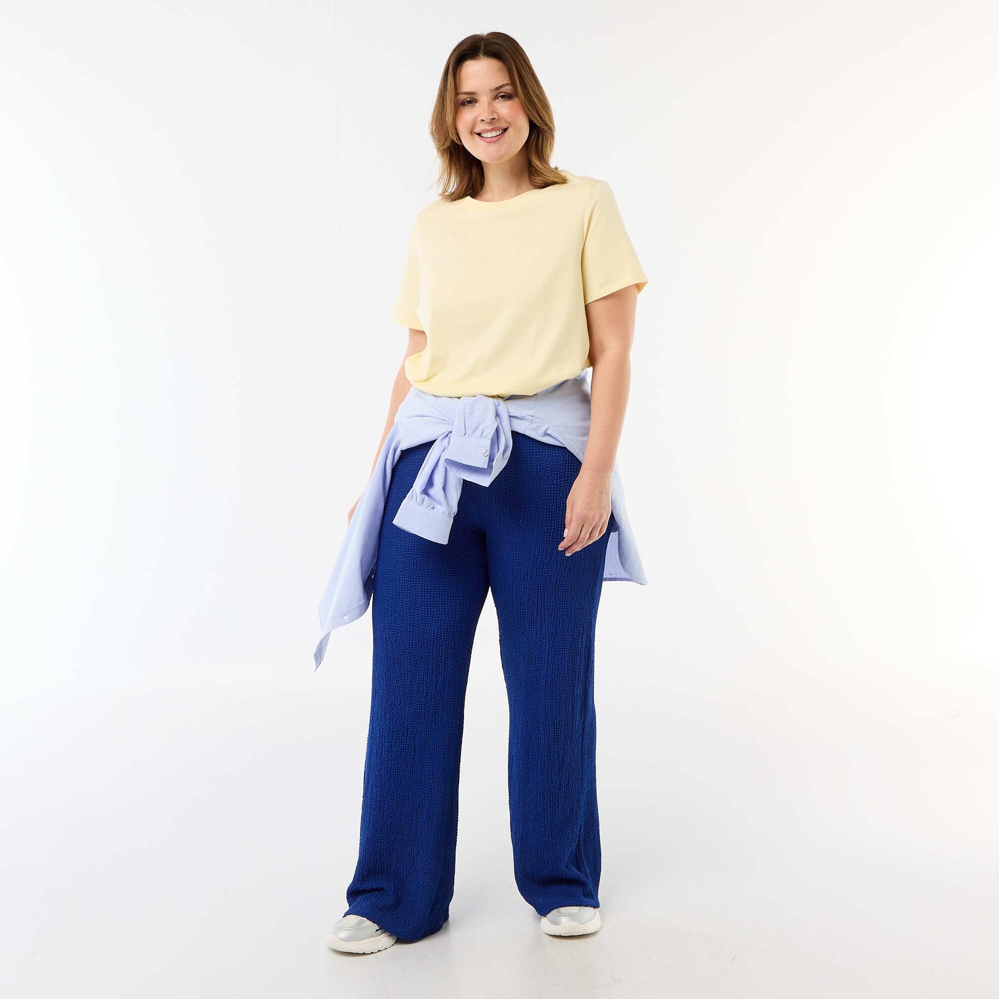 Short-sleeved jersey knit T-shirt YELLOW