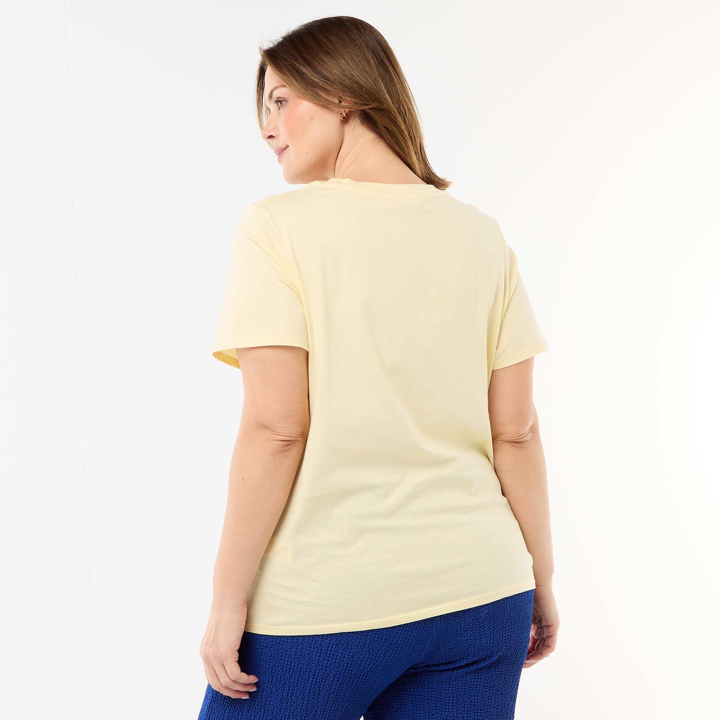 Short-sleeved jersey knit T-shirt YELLOW