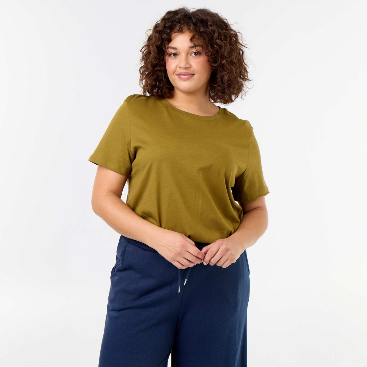 Short-sleeved jersey knit T-shirt GREEN