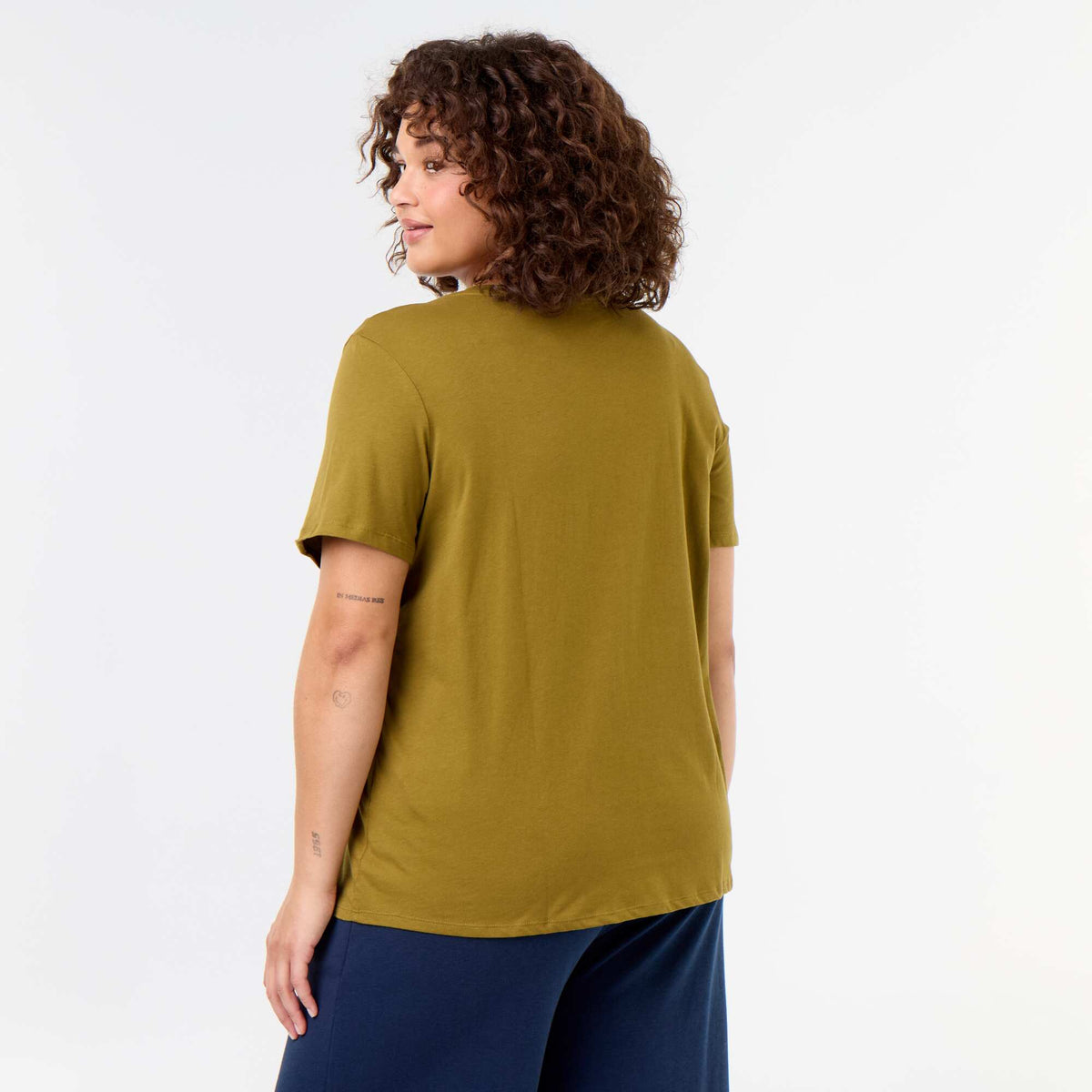 Short-sleeved jersey knit T-shirt GREEN