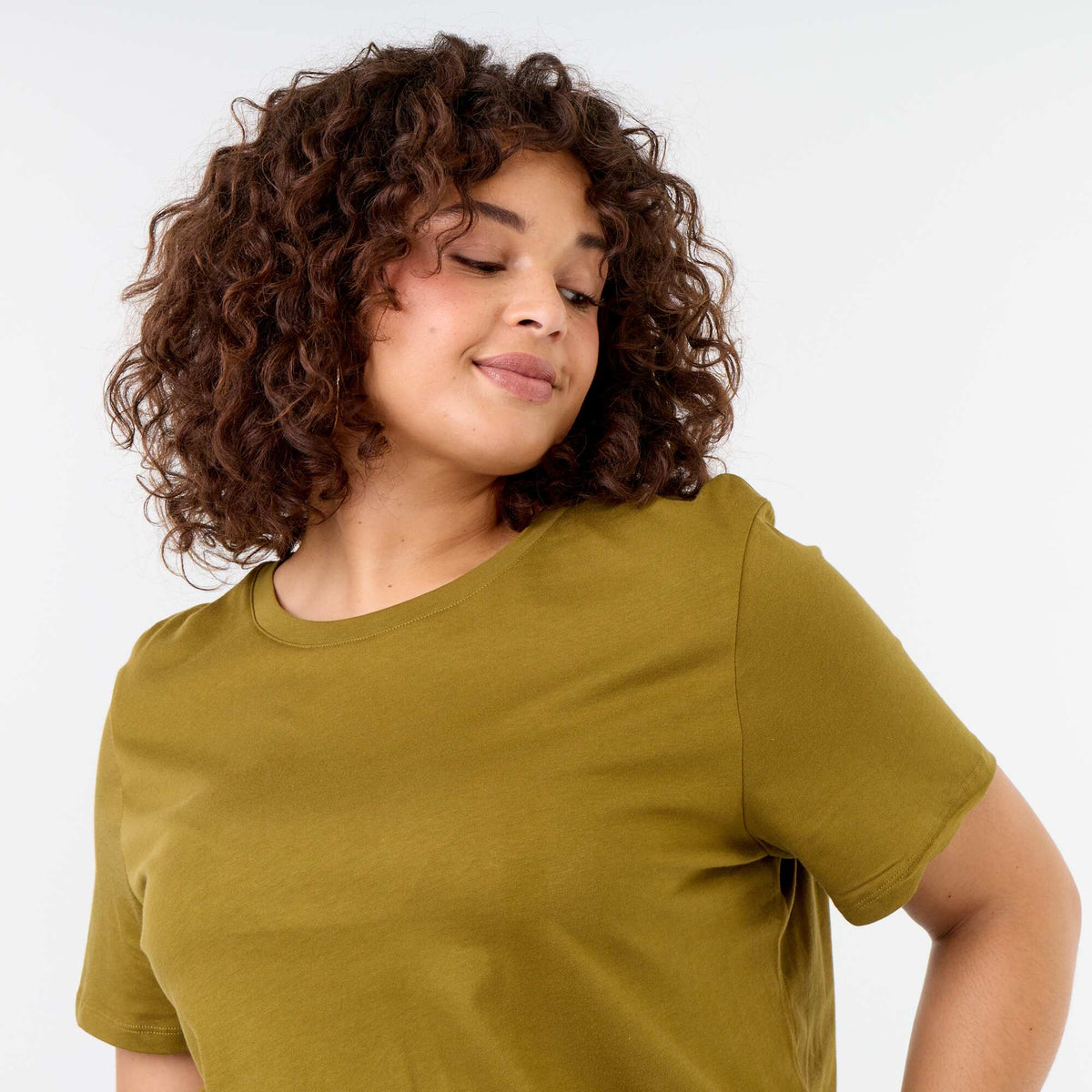Short-sleeved jersey knit T-shirt GREEN